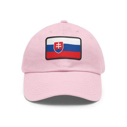 Flag Village Slovakia Flag Hat Cap with Leather Patch