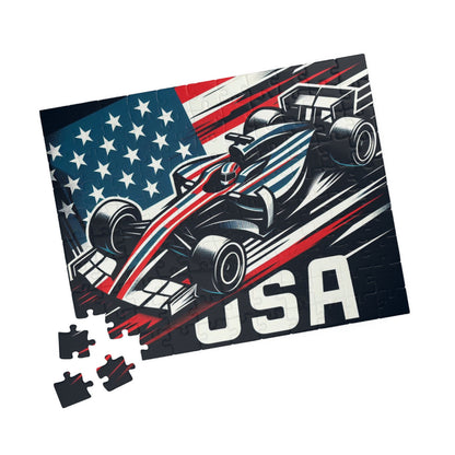 Flag Village United Stetes Racing Car Sporting Flag Puzzle (110, 252, 520, 1014-piece) USA0018