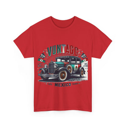 Flag Village Mexico Vintage Car Flag T-SHIRT Heavy Cotton Tee MEX0002
