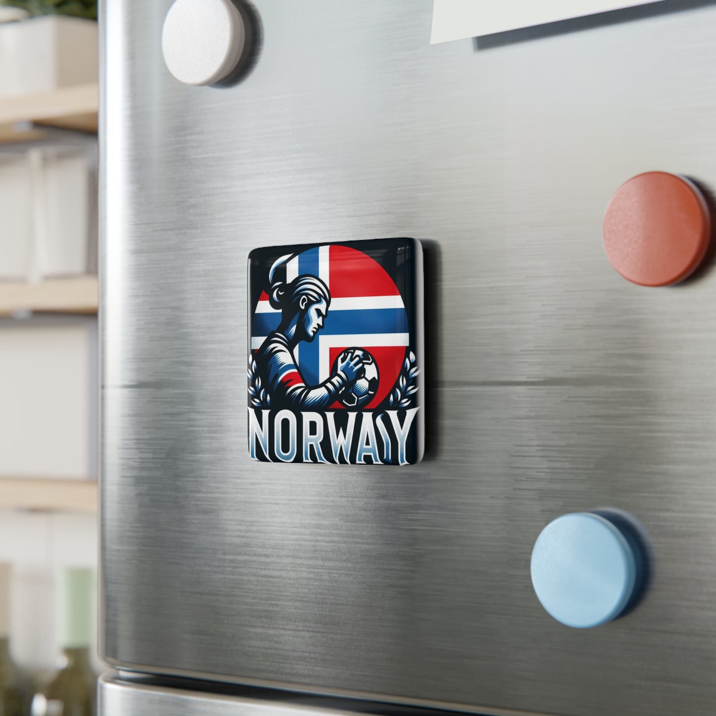 Flag Village Norway Flag Sporting Porcelain Magnet, Square NOR0005