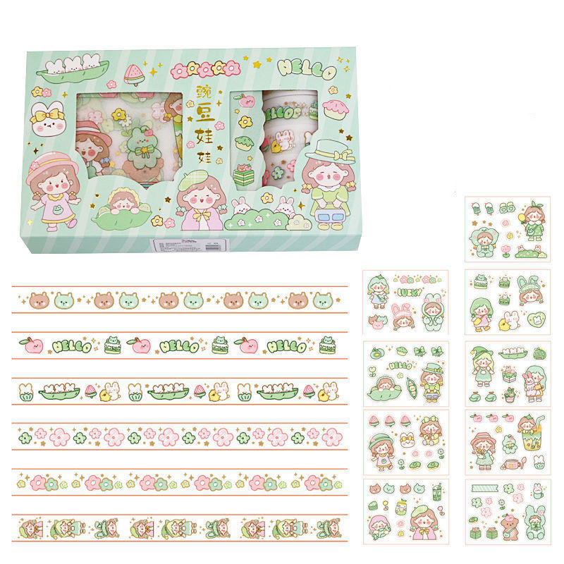 Flag Village Hand Account Sticker Tape Gift Box Set