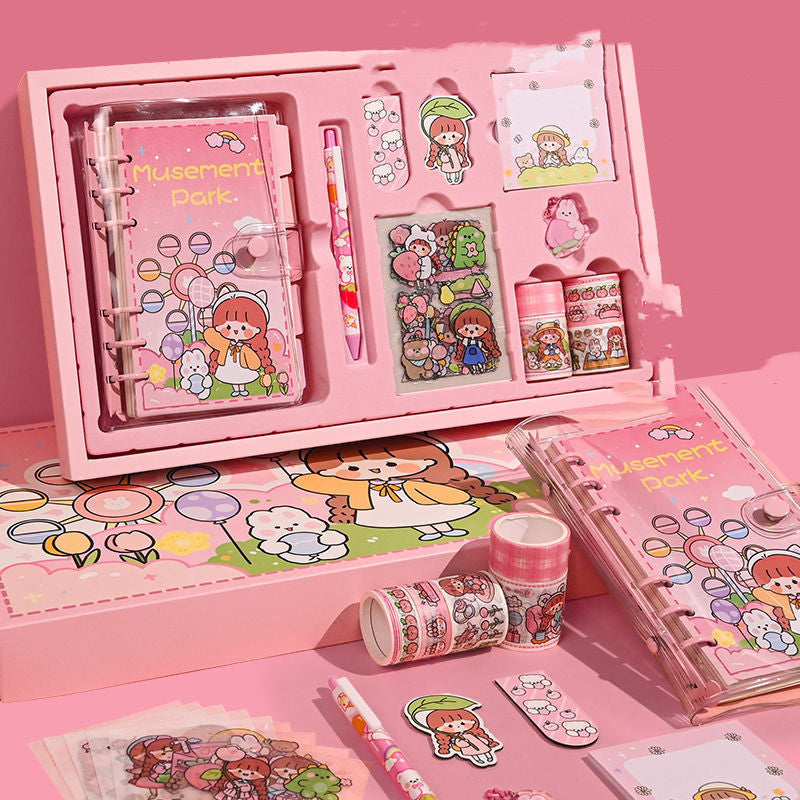 Flag Village Hand Account Book Gift Box Set Cute Girl Heart Notebook