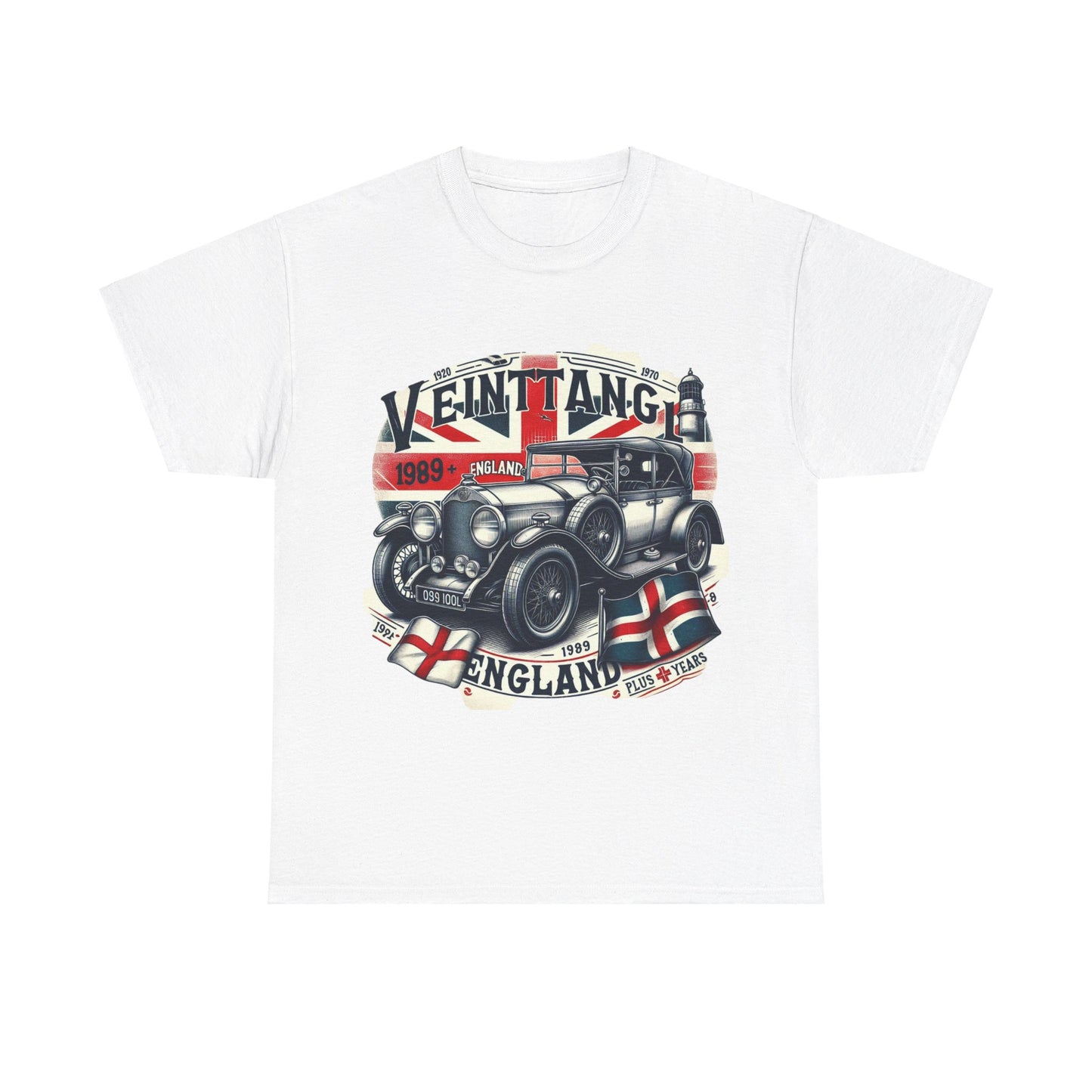 Flag Village UK Vintage Car Flag T-SHIRT Heavy Cotton Tee UK0006