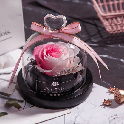Flag Village Valentine's Day Christmas Dried Flowers For Home Decor Wedding Gifts Dried Flowers Eternal Real Rose Home Decor With LED In Glass