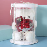 Flag Village Bear Gift Box Doll Flower Crafts