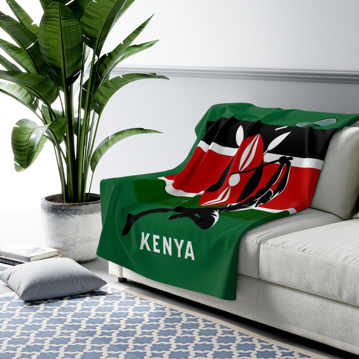 Flag Village KENYA Sporting Flag Sherpa Fleece Blanket KEN0001
