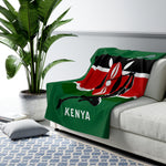 Flag Village KENYA Sporting Flag Sherpa Fleece Blanket KEN0001