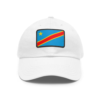 Flag Village Democratic Republic Of The Congo Flag Hat Cap with Leather Patch