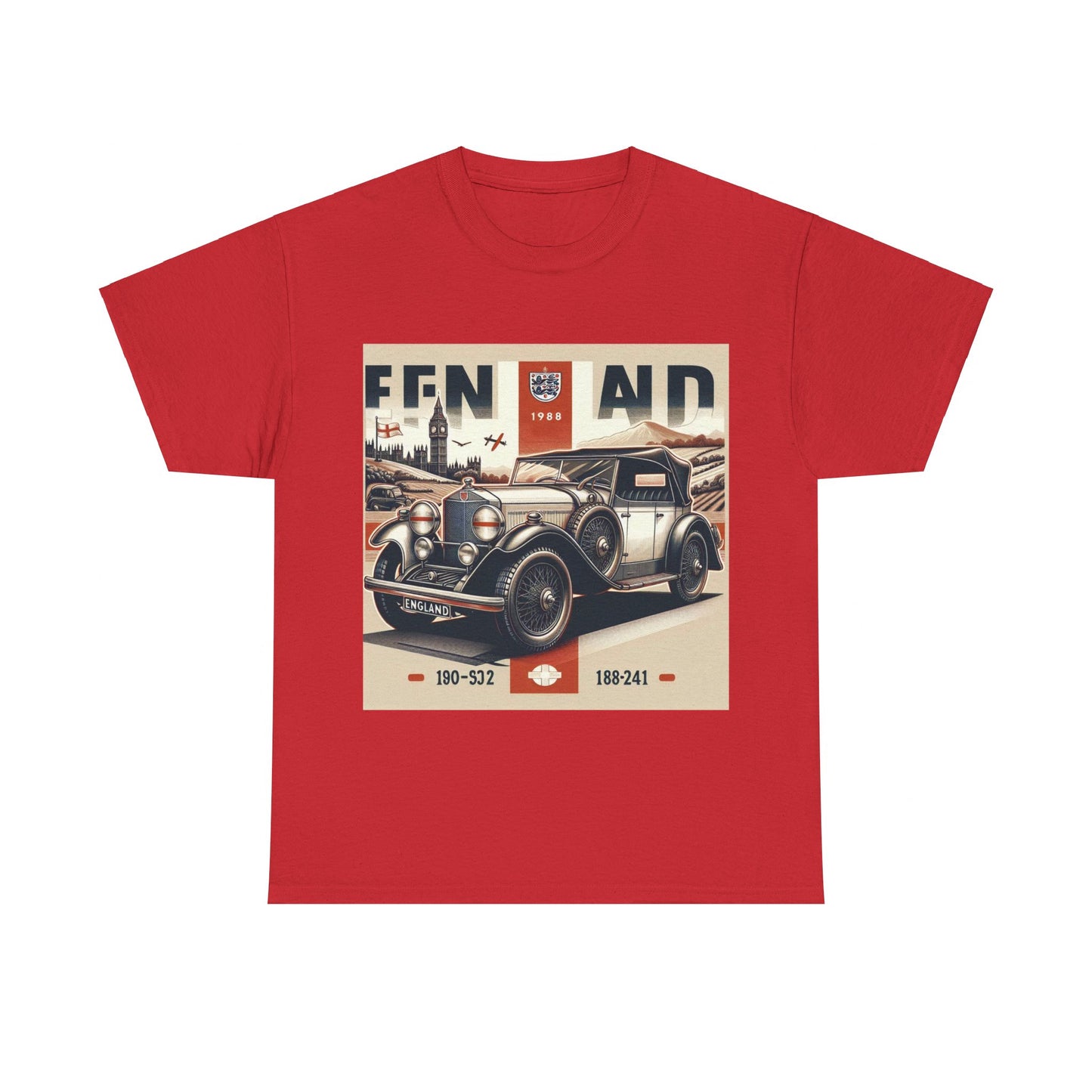 Flag Village UK Vintage Car Flag T-SHIRT Heavy Cotton Tee UK0021