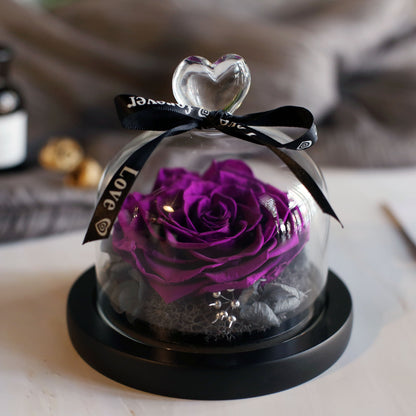 Flag Village Valentine's Day Birthday Gift Gift Box Glass Cover Big Rose Immortal Flower