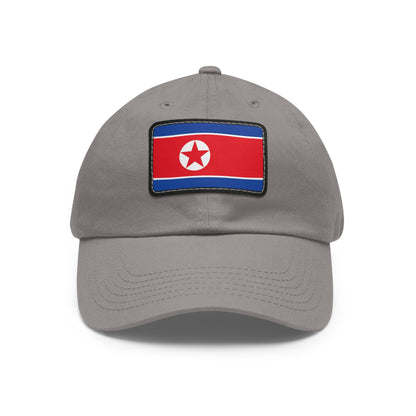 Flag Village North Korea Flag Hat Cap with Leather Patch