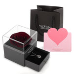 Flag Village Preserved Flower Rose Jewelry Box Acrylic Gift Box