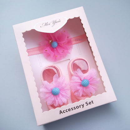 Flag Village New Baby Girl Socks Headband Gift Box