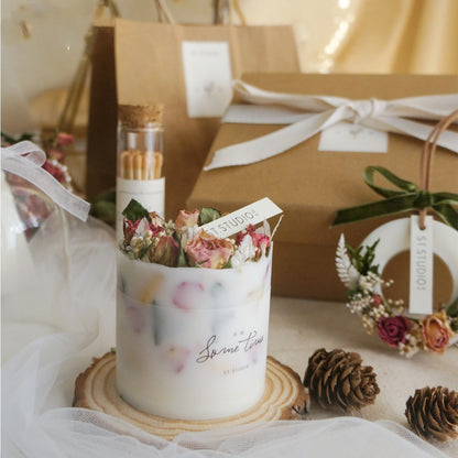 Flag Village Dried Flower Scented Candle Gift Box Home Decorative Ornaments