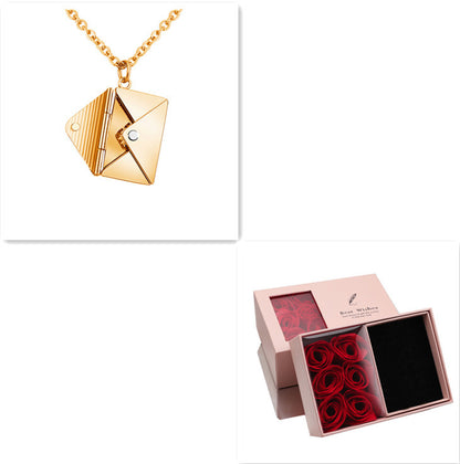 Flag Village Fashion Jewelry Envelop Necklace Women Lover Letter Pendant Best Gifts For Girlfriend