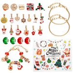 Flag Village DIY Creative Kids Bracelet Ornament 24 Grid Calendar Christmas Surprise Blind Box Silver Set
