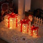 Flag Village Remote Control Christmas Gift Box Lights Christmas Three-piece Decoration