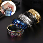 Flag Village Roman Letter Rotatable Chain Rings Men Digital Titanium Steel RingFor Couple High Quality Multifunctional Bottle Opener Ring Spinner Jewelry Punk Gifts