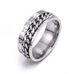 Flag Village Roman Letter Rotatable Chain Rings Men Digital Titanium Steel RingFor Couple High Quality Multifunctional Bottle Opener Ring Spinner Jewelry Punk Gifts