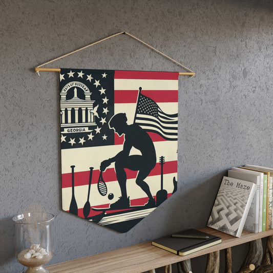 Flag Village Georgia State Flag Pennant Sporting Home Wall decoration GA0002