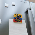 Flag Village Ecuador National Flag Ceramic Magnet 2"x2"