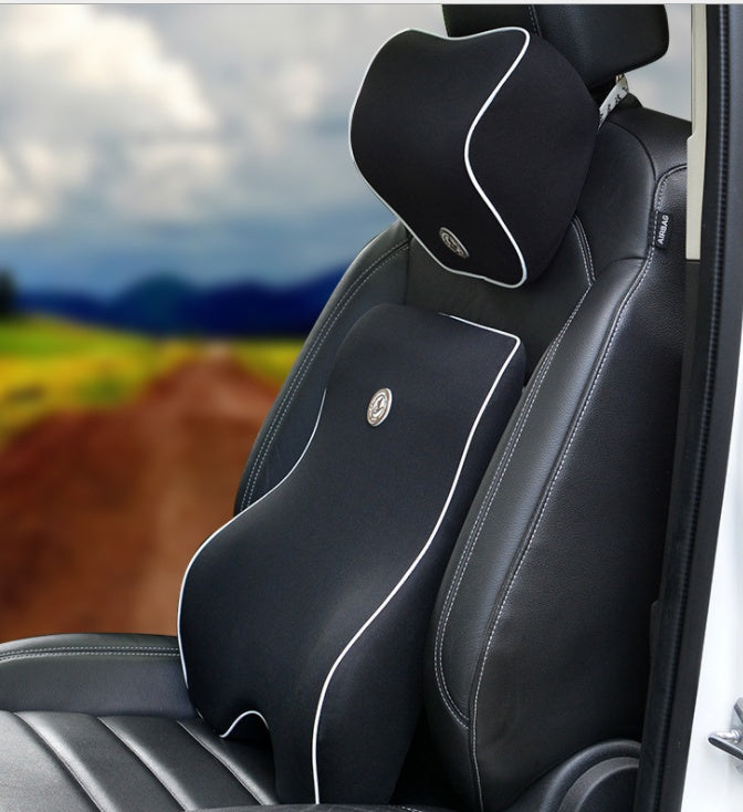 Flag Village Auto Tools Car Memory Cotton Lumbar Suit Pillow Back Pad Waist Car Interior Seat Four Seasons Universal New Slow Rebound