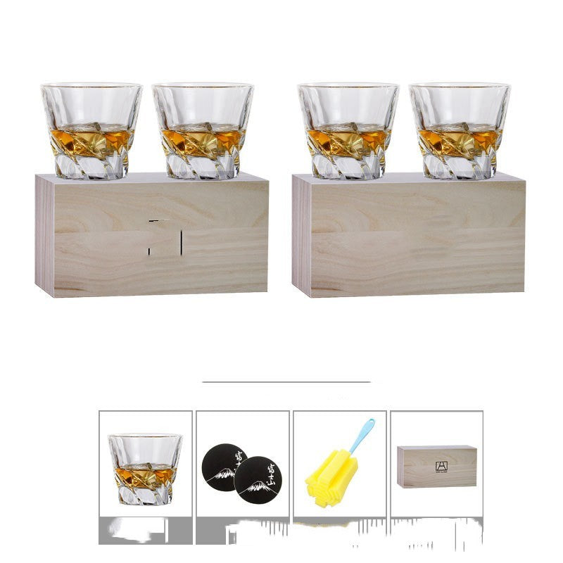 Flag Village Wine Pair Cup Set Couples Original Wooden Box Gift