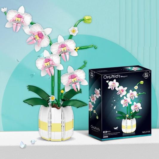 Flag Village Simulation Orchid Building Block Toy Desktop Decoration Gifts