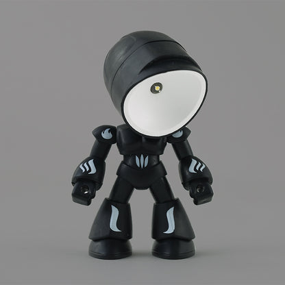 Flag Village Cute LED Hero Table Lamp Mini Portable Cool Mecha Cute Robot Night Light Bedroom Home Decoration Kids Boys Gifts