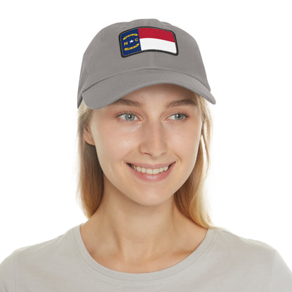 Flag Village USA North Carolina State Flag Hat Cap with Leather Patch
