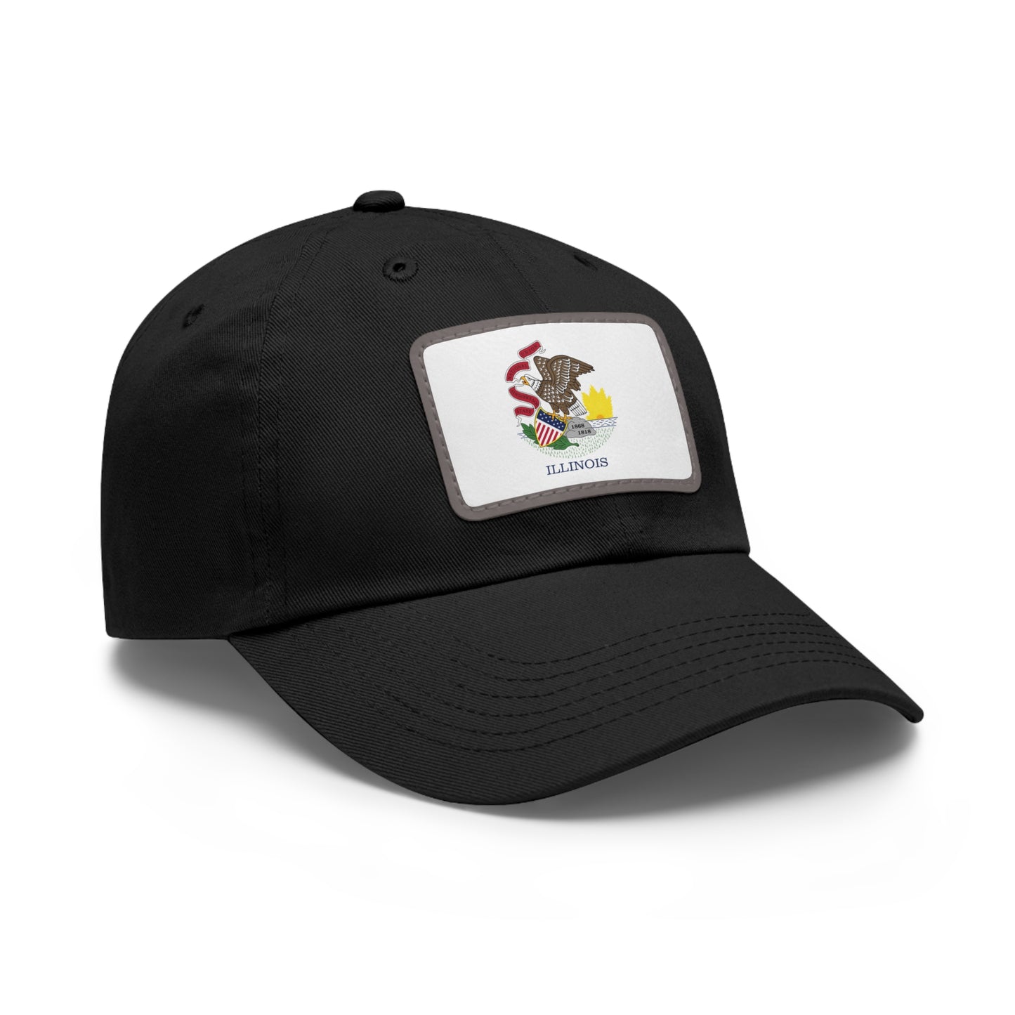 Flag Village USA Illinois State Flag Hat Cap with Leather Patch