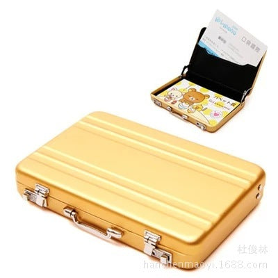 Flag Village Creative password safe shape aluminum business card holder mini suitcase business card holder white collar office company gifts
