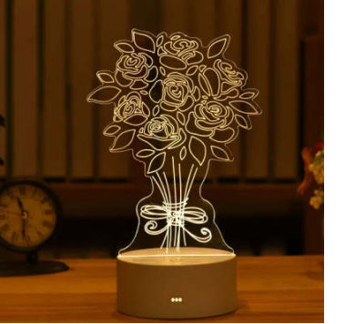 Flag Village 3D Lamp Acrylic USB LED Night Lights Neon Sign Lamp Xmas Home Decorations For Room Decor Valentines Day Gifts