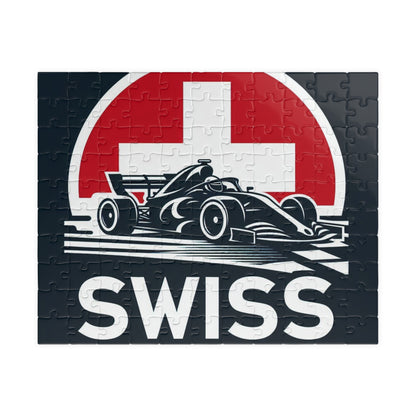 Flag Village Switzerland Racing Car Sporting Flag Puzzle (110, 252, 520, 1014-piece) CHE0012