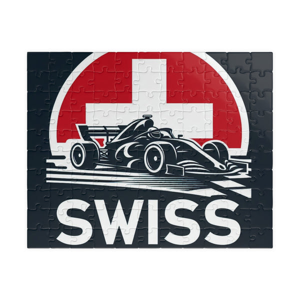 Flag Village Switzerland Racing Car Sporting Flag Puzzle (110, 252, 520, 1014-piece) CHE0012