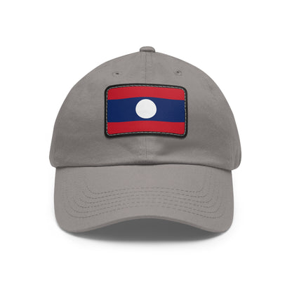 Flag Village Laos Flag Hat Cap with Leather Patch