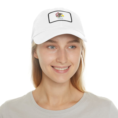 Flag Village USA Illinois State Flag Hat Cap with Leather Patch