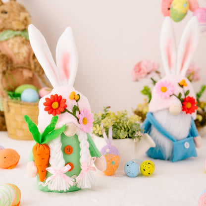 Flag Village Easter Faceless Gnome Rabbit Doll DIY Handmade Home Decoration Spring Hanging Bunny Ornaments Kids Gifts