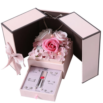 Flag Village Mothers Day Gift Double Door Rose Gift Box Jewelry Creative Decorate Boxs