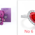 Flag Village Eternal Rose Teddy Bear Gifts Box With Necklace Rotate Rose Jewelry Box Valentine Wedding Storage Gift Case For Women Girlfriend