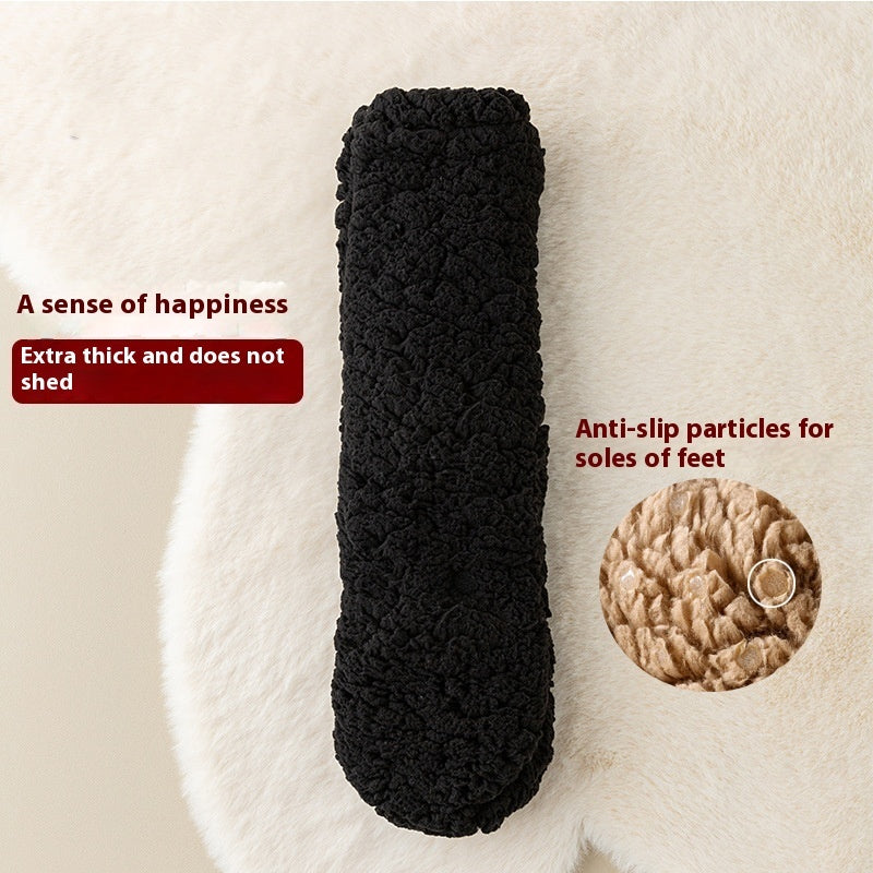 Flag Village Winter Floor Socks Velvet Thicken Warm Coral Velvet Cute Socks Japanese-style Home Footwear Non-slip Socks New Year Gifts Winter Gadgets