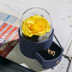 Flag Village Yongsheng Rose Round Jewelry Box With Necklace For Birthdays And Valentine's Days Gift