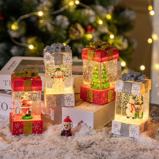 Flag Village Christmas Decorations Crystal Ball Christmas Gift Box Lights
