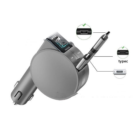 Flag Village Auto Tools Two Wire Retractable 60 Fast Charging Car Charger