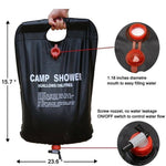 Flag Village 20L Camping Shower Portable Compact Solar Sun Heating Bath Bag Outdoor Travel