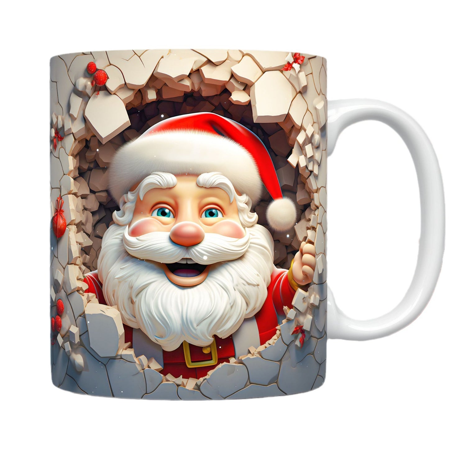 Flag Village Creative 3D Christmas Ceramic Mug Unique Space Design Snowman Santa Coffee Cup Tea Milk Mug Christmas Gifts For Kids Adults Kitchen Gadgets