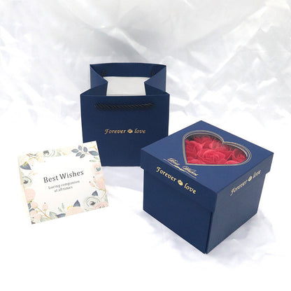Flag Village Christmas Eternal Flower Love Rotating Gift Box