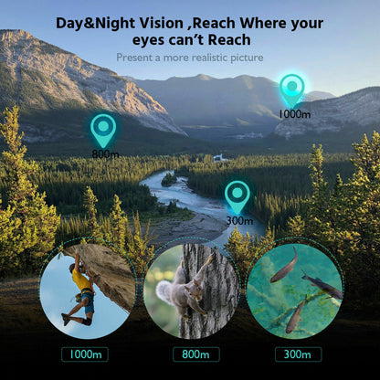 Flag Village 40x60 Day Night Vision HD Optical Monocular Hunting Camping Handheld Telescope Life Waterproof, Anti-Fog Monocular Suitable For Observing Nature Animals