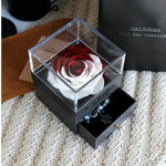 Flag Village Valentines Day Gift Women Rose Jewelry Box Dried Flower Real Flowers Eternal Roses In Box