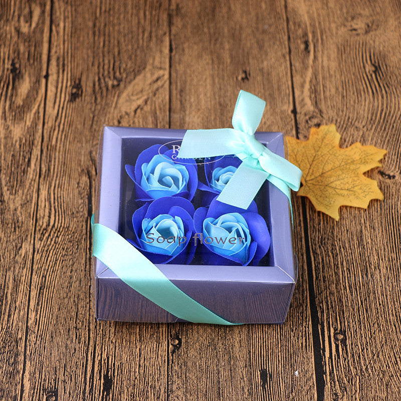 Flag Village Soap Flower Gift Box Valentine's Day Gift Mother's Day Creative Gifts Bear Flower Rose Heart Shaped Tin Box